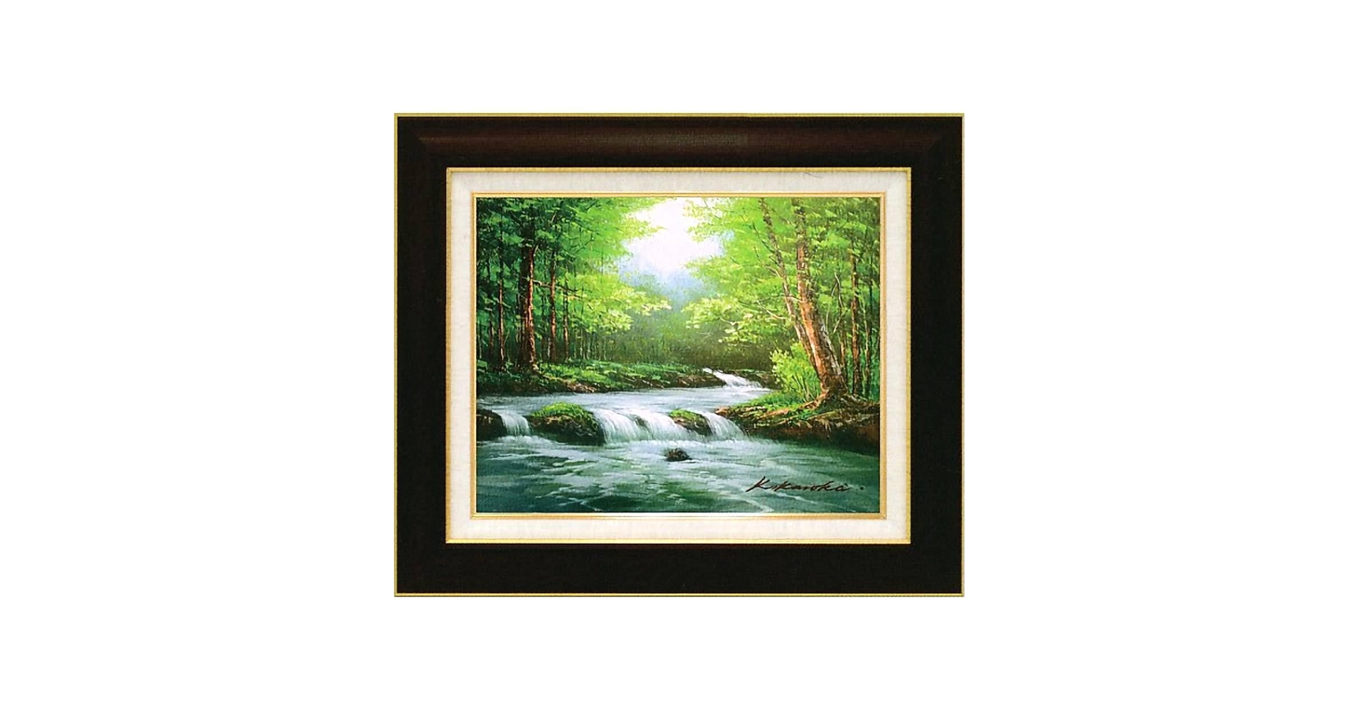 Amazon.co.jp: 黒木啓 奥入瀬1 F6号 受注制作 油彩画 油絵 風景